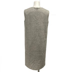 Hermes Dress 34 S Gray Sleeveless Knee Length Herringbone Wool Cashmere — view 2