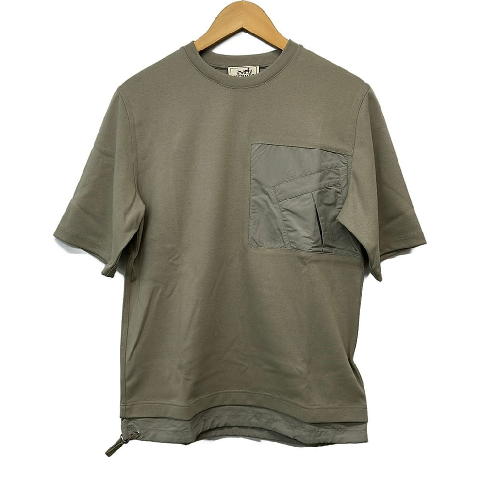 Hermes Short Sleeve Top XS Gray Beige Crew