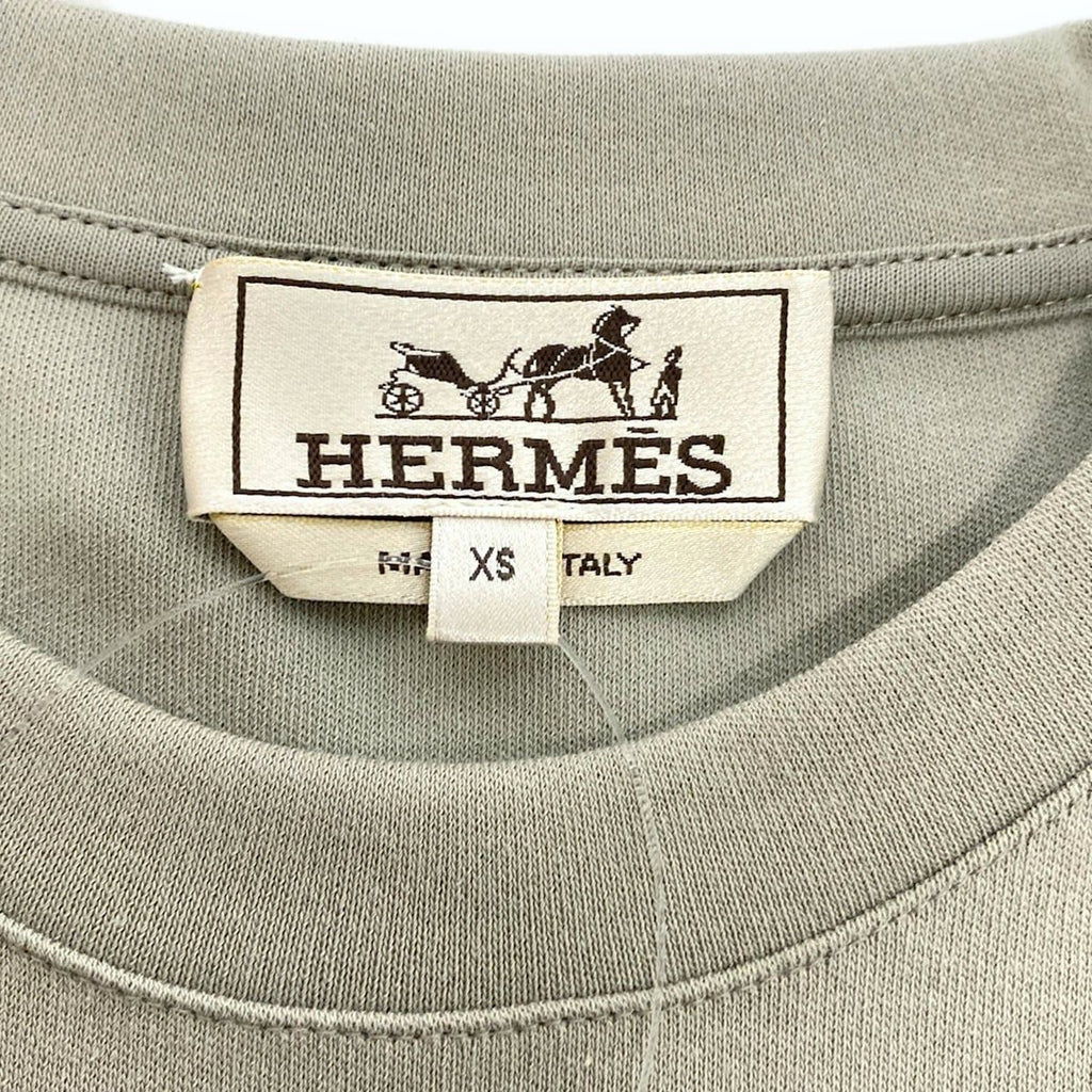 Hermes Short Sleeve Top XS Gray Beige Crew — view 3