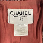 Chanel Jacket 38 M Red Dark Brown Multi Shoulder Pad Long Sleeve Check Pattern — view 3