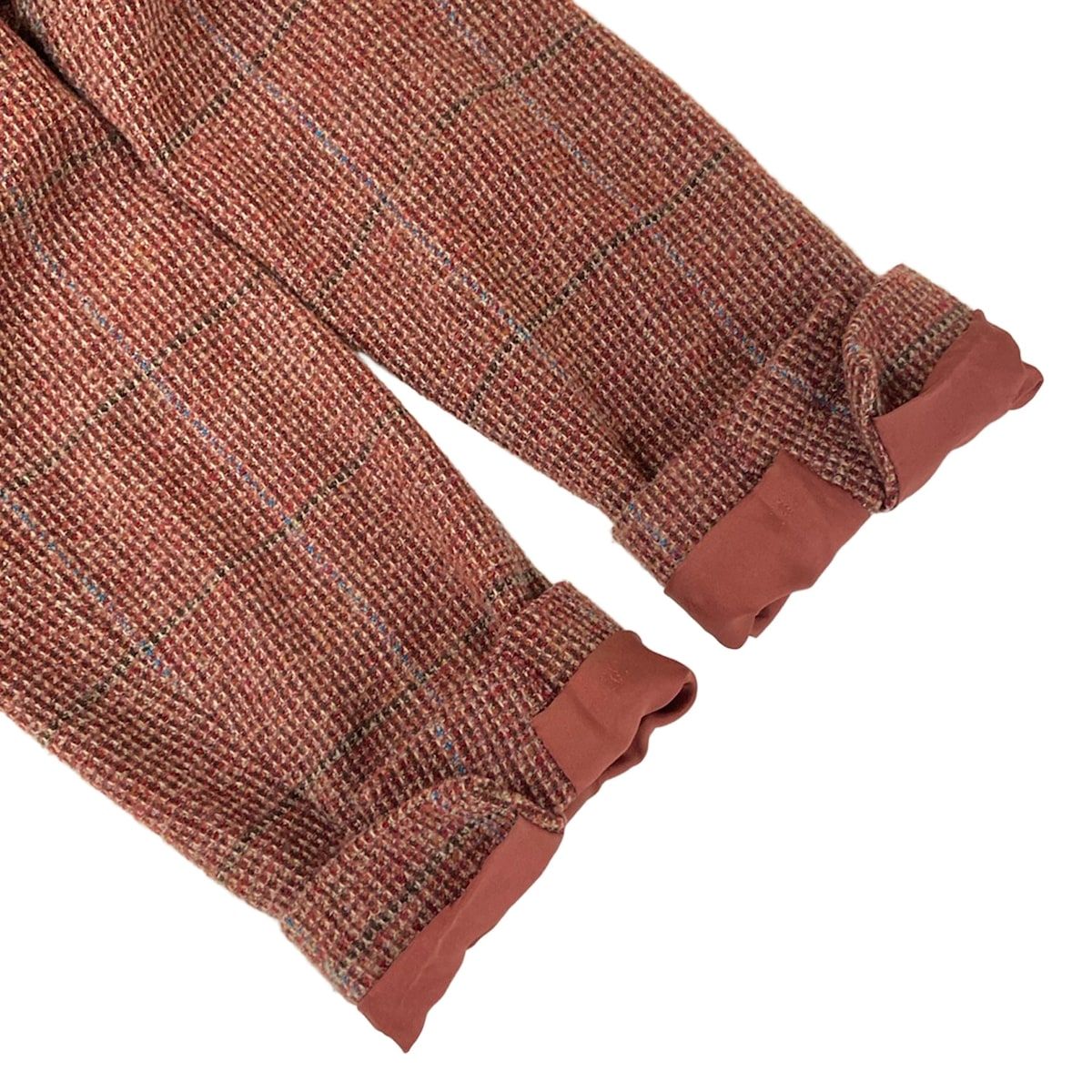 Chanel Jacket 38 M Red Dark Brown Multi Shoulder Pad Long Sleeve Check Pattern — view 6