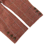 Chanel Jacket 38 M Red Dark Brown Multi Shoulder Pad Long Sleeve Check Pattern — view 5