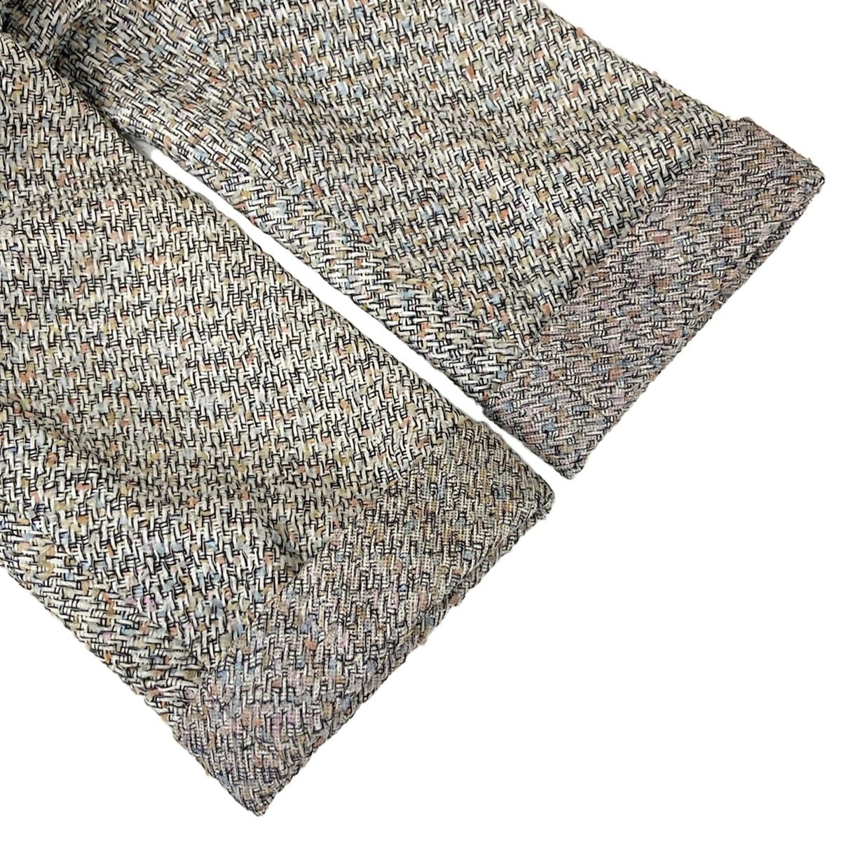 Chanel Jacket 42 L Martin Margiela Era Black White Multi 3/4 Sleeve Tweed Cotton — view 5