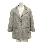 Chanel Jacket 42 L Martin Margiela Era Black White Multi 3/4 Sleeve Tweed Cotton
