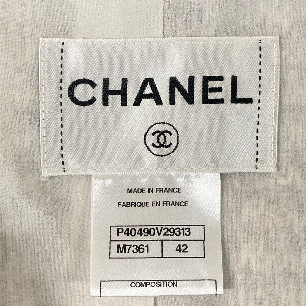 Chanel Jacket 42 L Martin Margiela Era Black White Multi 3/4 Sleeve Tweed Cotton — view 3
