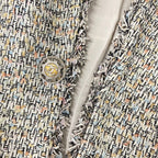Chanel Jacket 42 L Martin Margiela Era Black White Multi 3/4 Sleeve Tweed Cotton — view 8