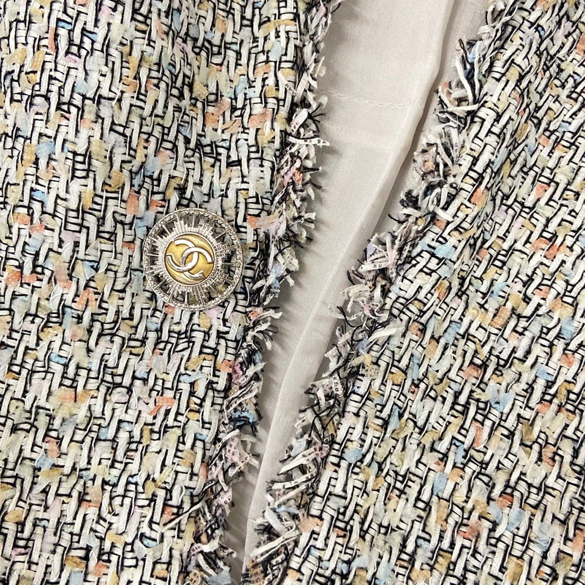 Chanel Jacket 42 L Martin Margiela Era Black White Multi 3/4 Sleeve Tweed Cotton — view 8
