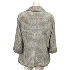 Chanel Jacket 42 L Martin Margiela Era Black White Multi 3/4 Sleeve Tweed Cotton — view 2