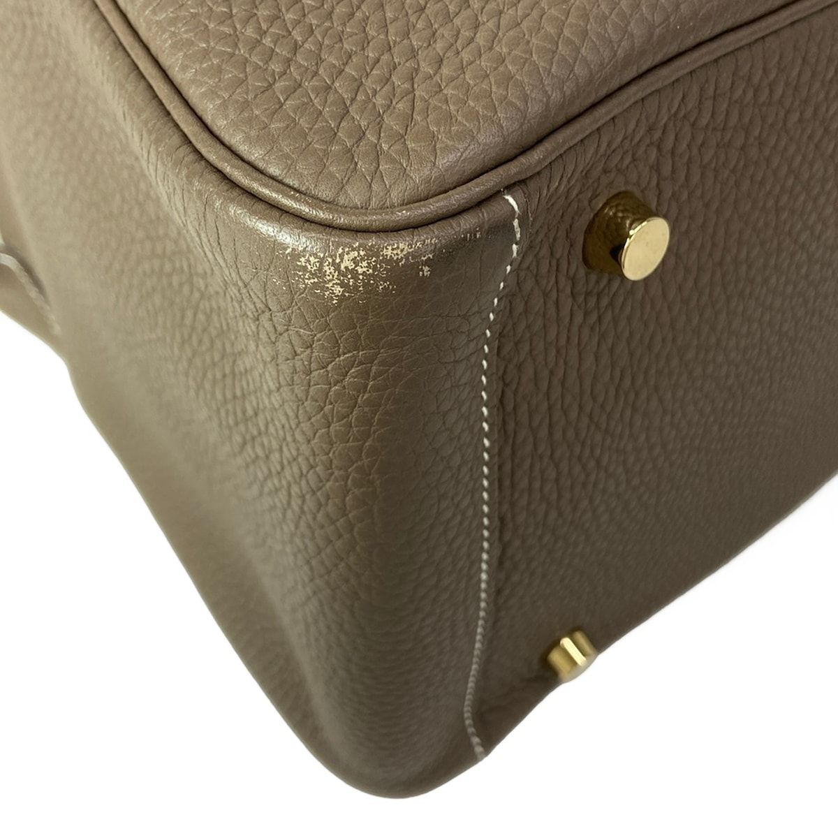 Hermes Shoulder Bag Lindy 30 Etoupe Gold — view 7