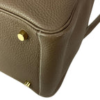 Hermes Shoulder Bag Lindy 30 Etoupe Gold — view 6