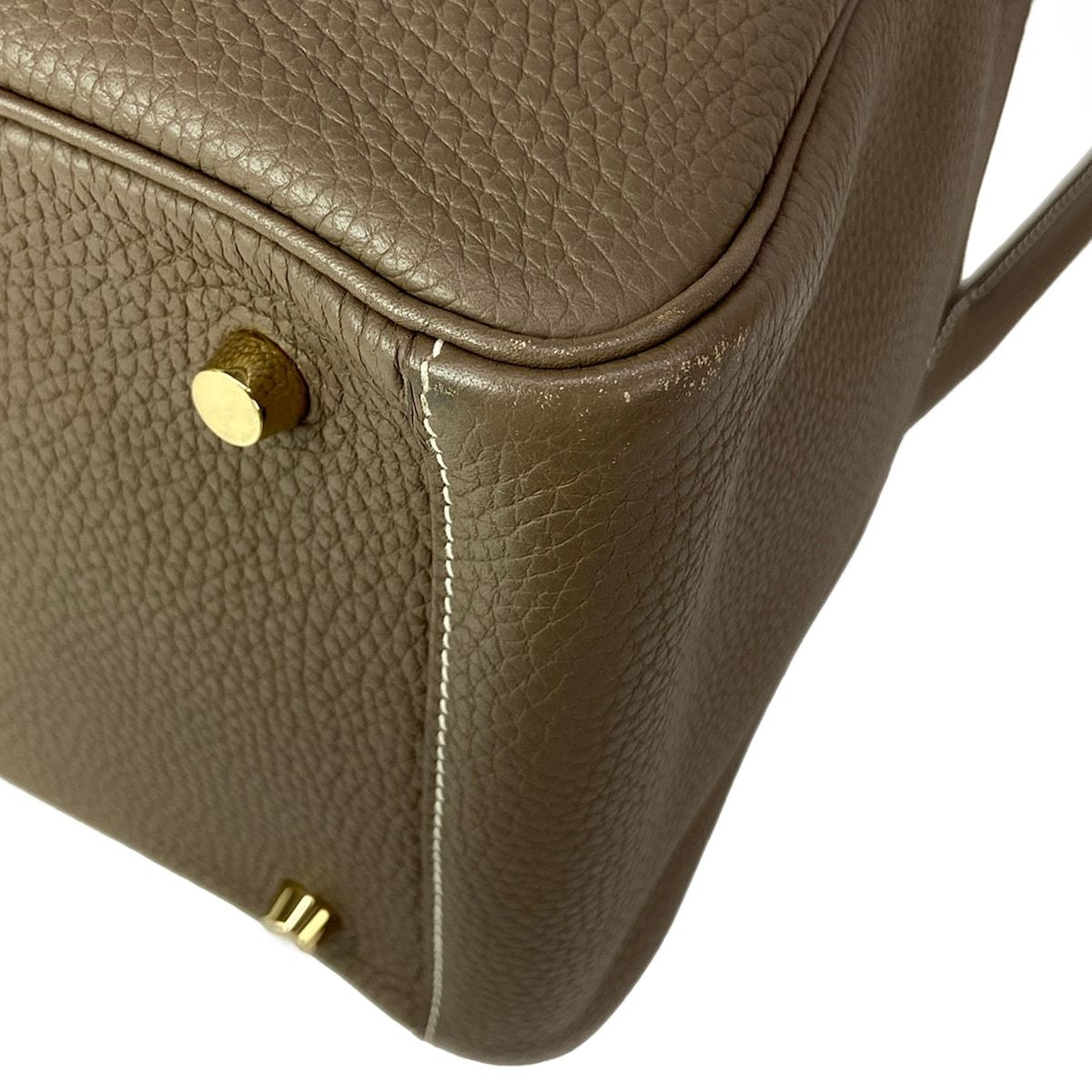 Hermes Shoulder Bag Lindy 30 Etoupe Gold — view 6