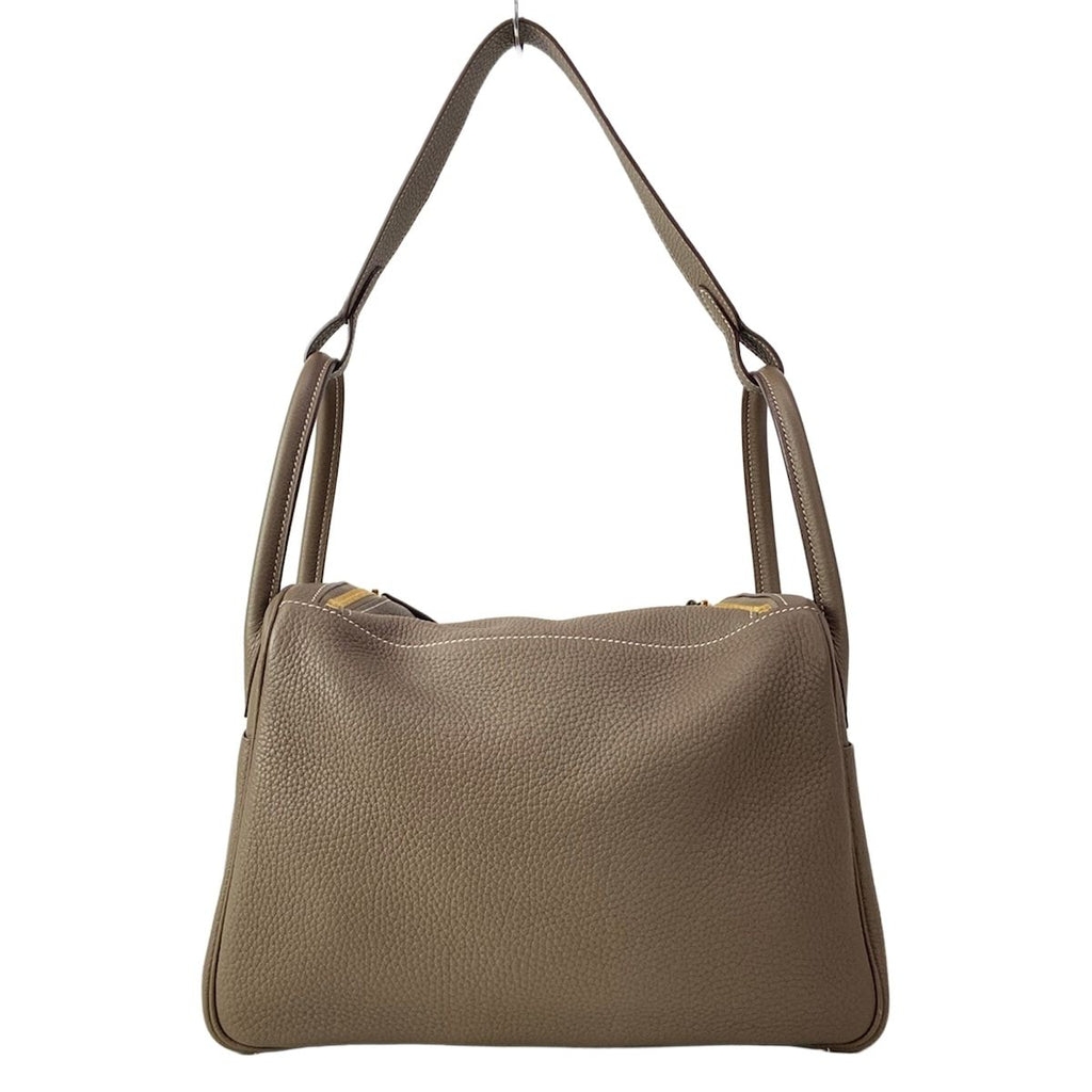 Hermes Shoulder Bag Lindy 30 Etoupe Gold — view 3