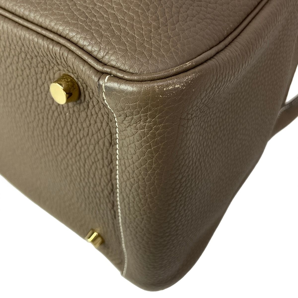 Hermes Shoulder Bag Lindy 30 Etoupe Gold — view 8