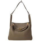Hermes Shoulder Bag Lindy 30 Etoupe Gold