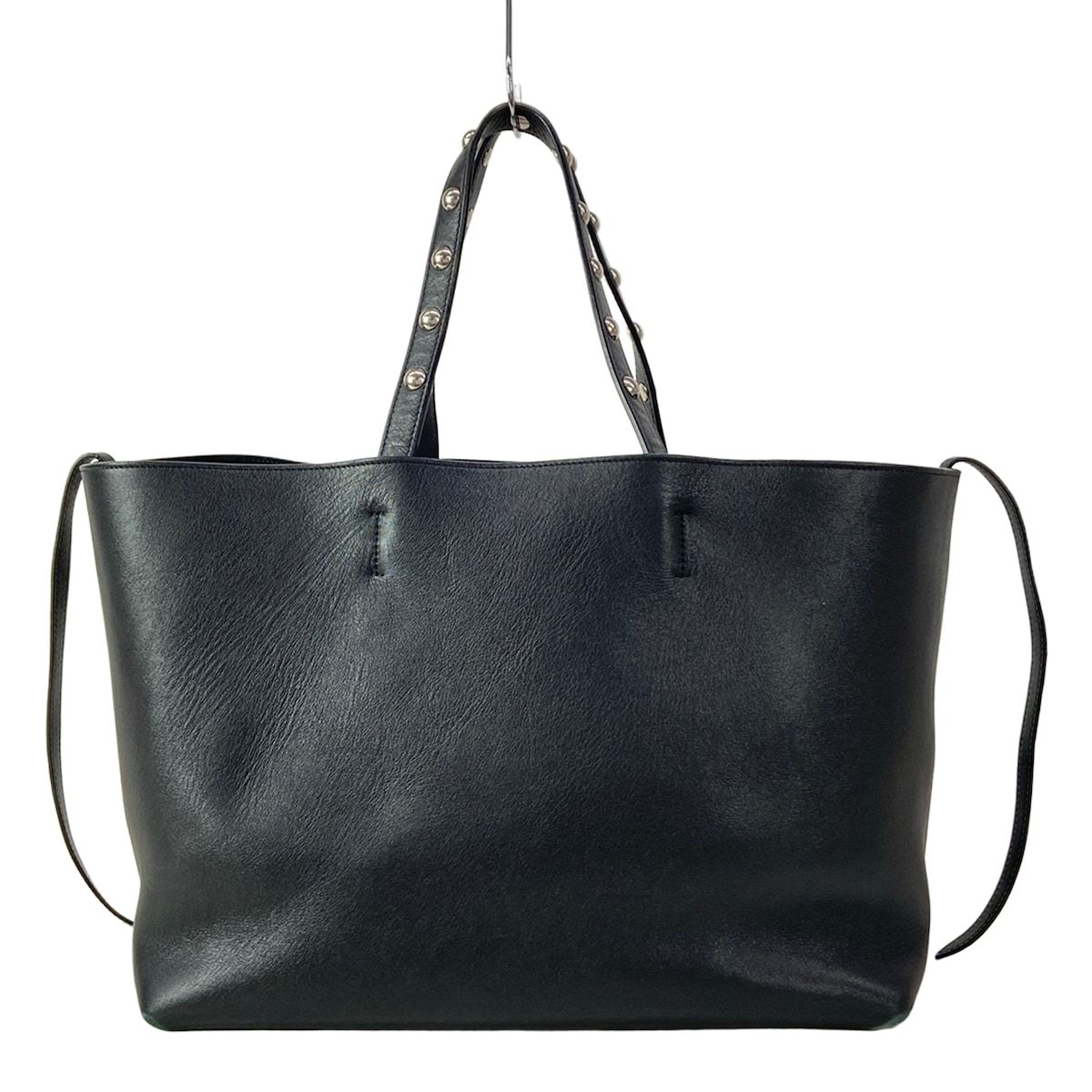 Celine Tote Cabas Phantom Studs Black Silver Leather — view 3