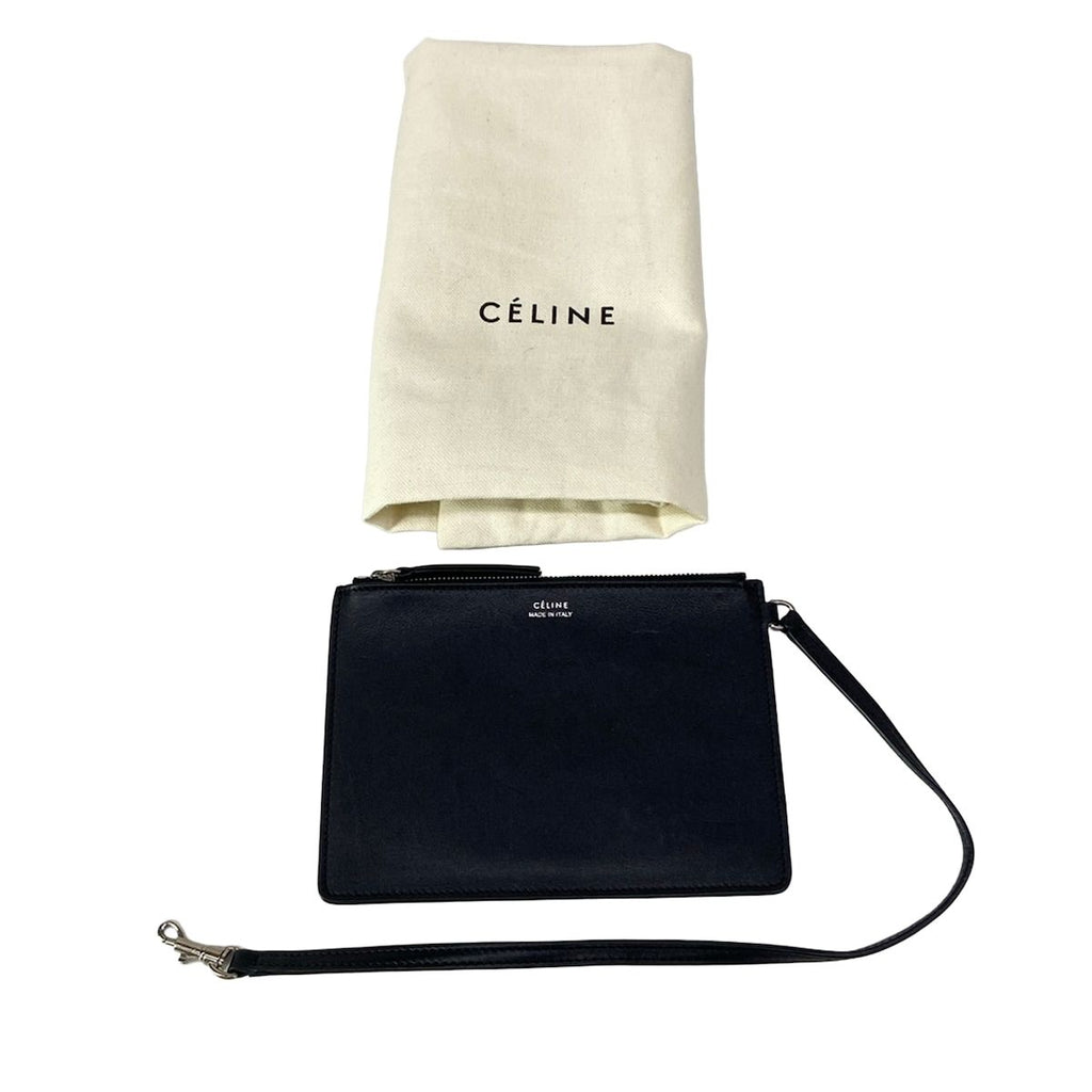 Celine Tote Cabas Phantom Studs Black Silver Leather — view 8