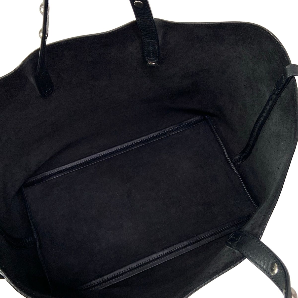 Celine Tote Cabas Phantom Studs Black Silver Leather — view 7