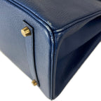 Hermes Handbag Birkin 35 Blue Thalassa Gold — view 6