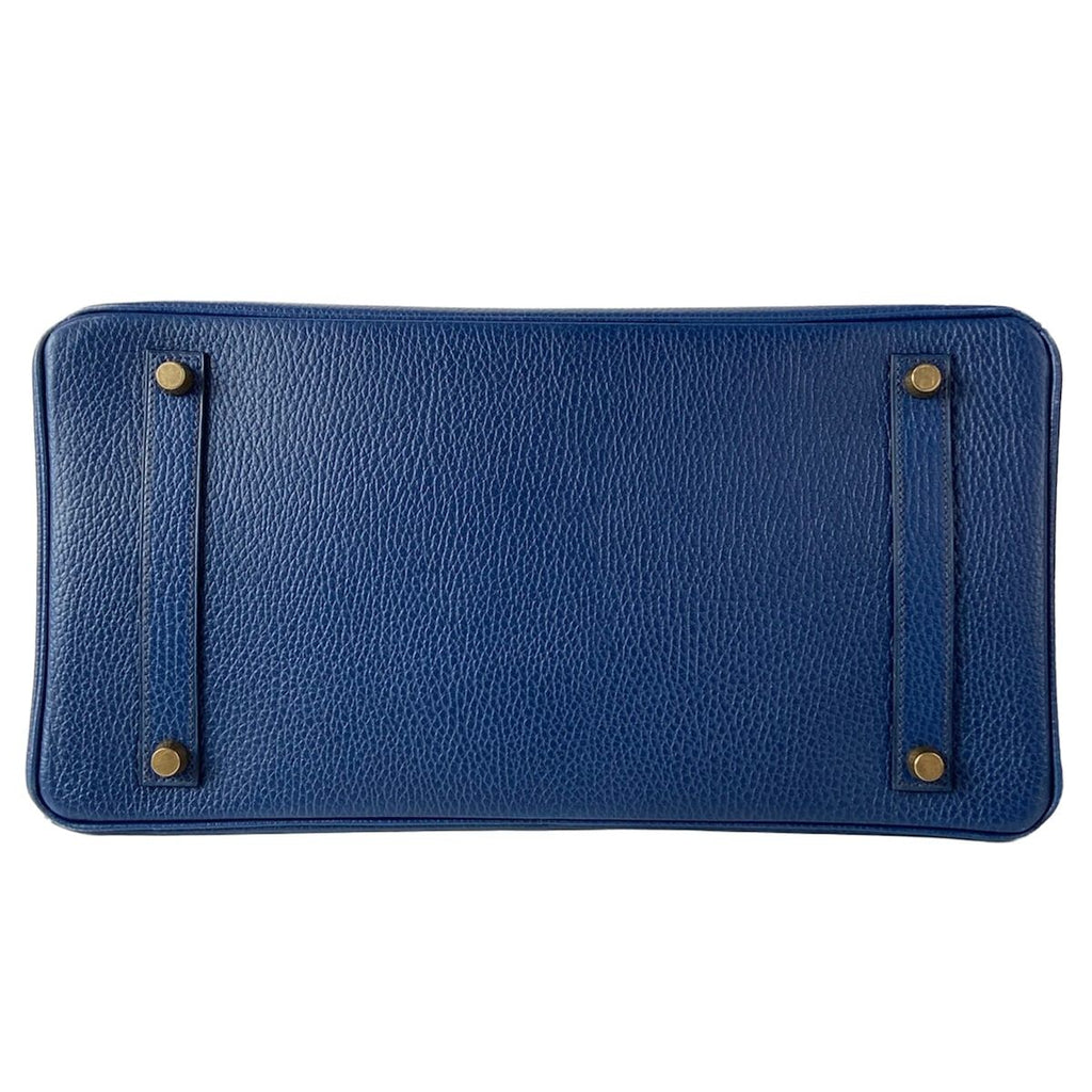Hermes Handbag Birkin 35 Blue Thalassa Gold — view 5