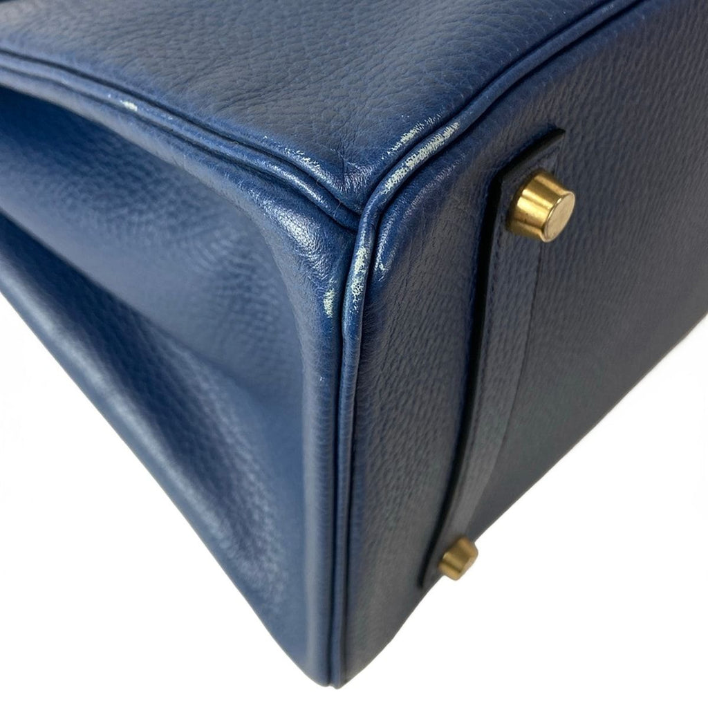 Hermes Handbag Birkin 35 Blue Thalassa Gold — view 7