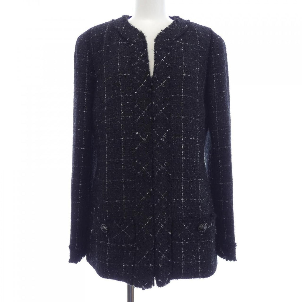 Chanel Collarless Jacket Black