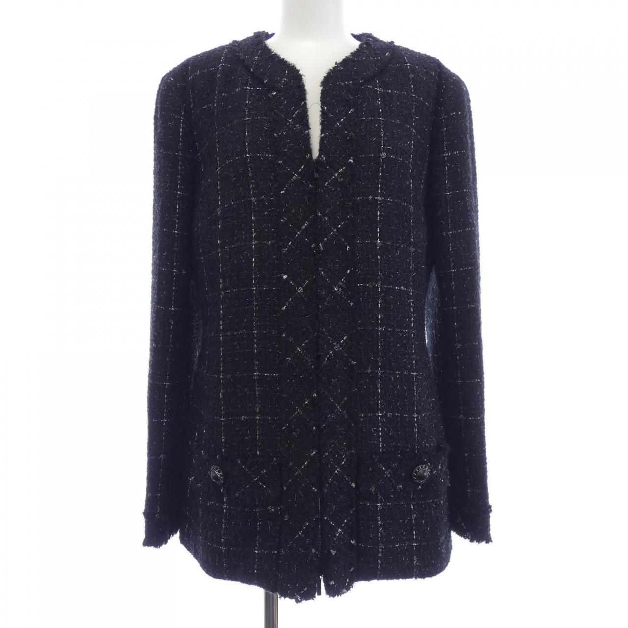 Chanel Collarless Jacket Black