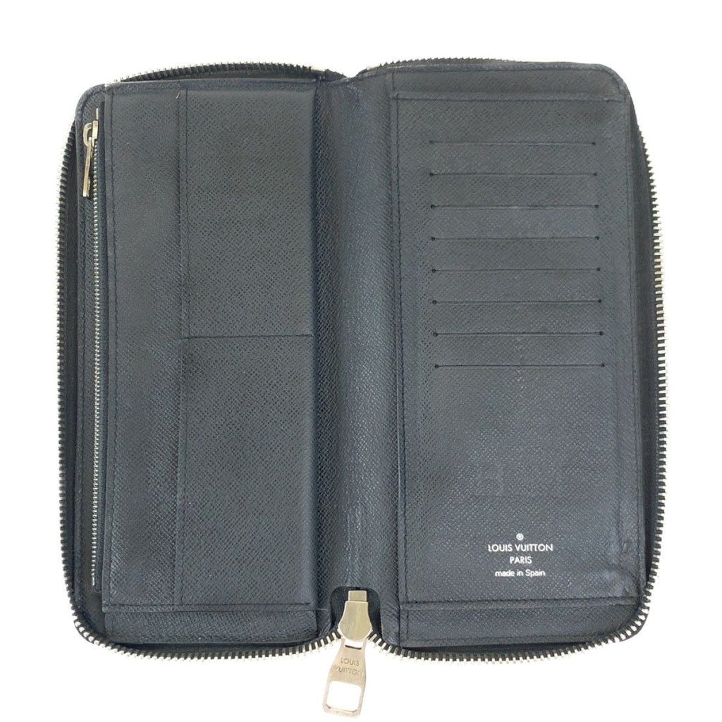 Louis Vuitton Taiga Zippy Wallet Vertical Ardoise Black — view 5