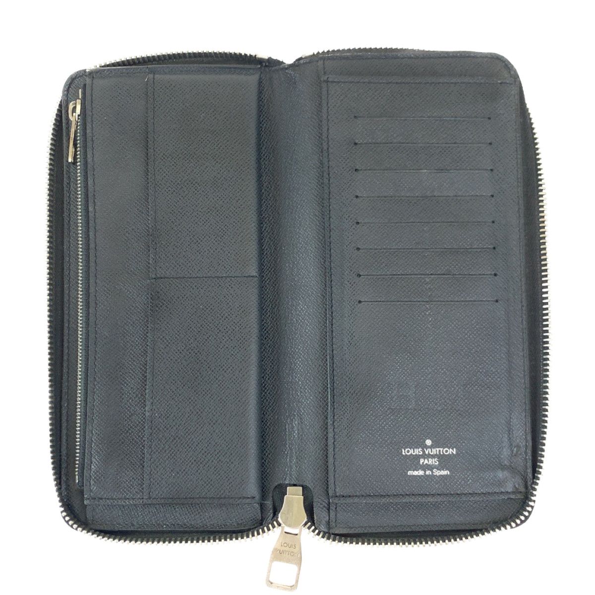 Louis Vuitton Taiga Zippy Wallet Vertical Ardoise Black — view 5
