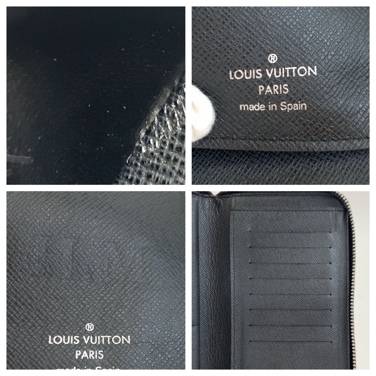 Louis Vuitton Taiga Zippy Wallet Vertical Ardoise Black — view 4