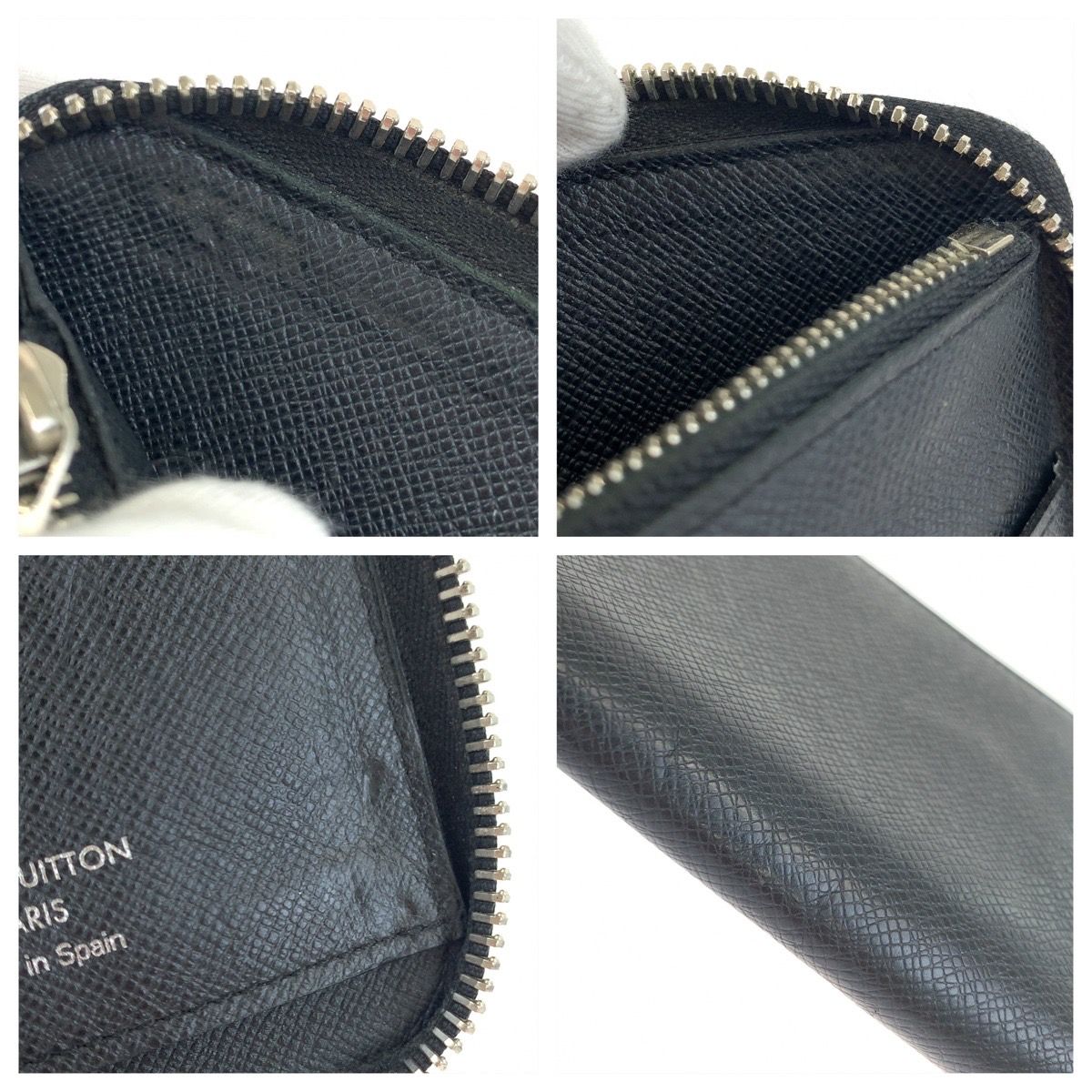Louis Vuitton Taiga Zippy Wallet Vertical Ardoise Black — view 7