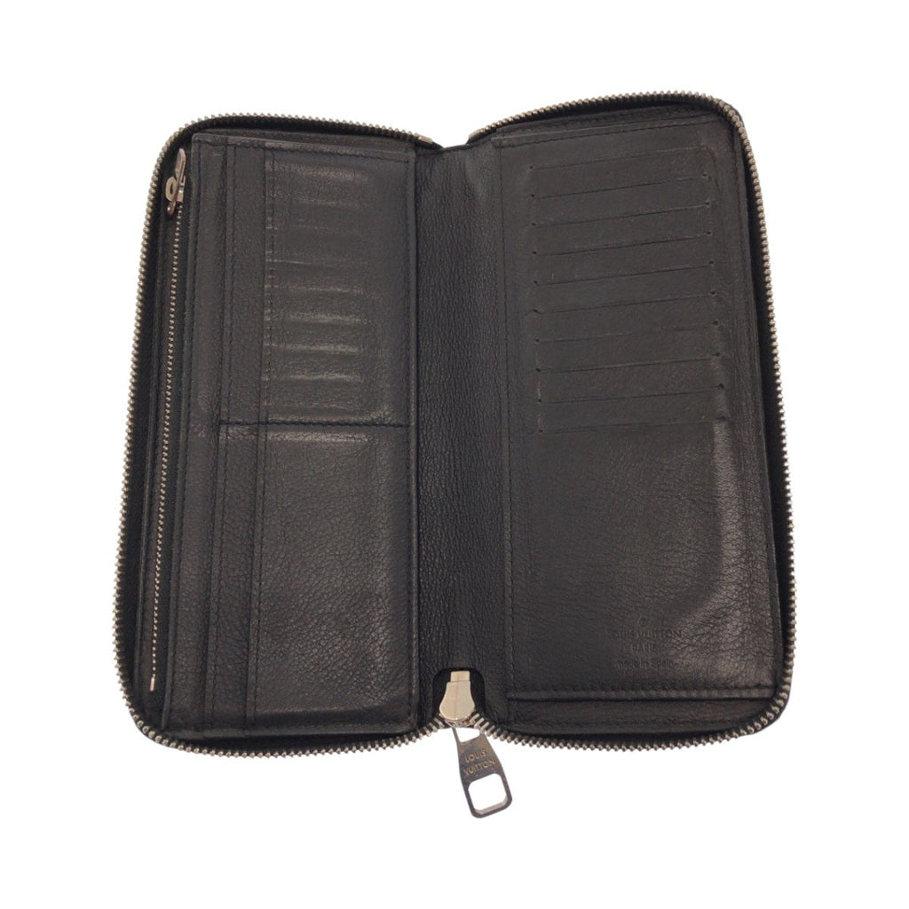 Louis Vuitton Zippy Wallet Vertical Black Leather Zip Around — view 6