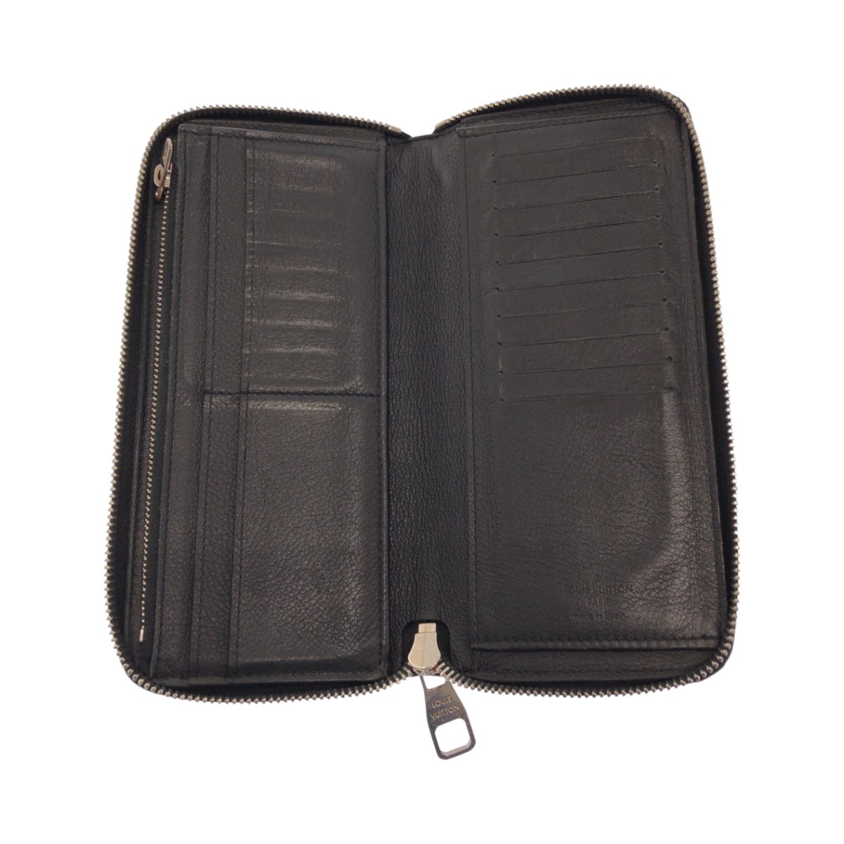Louis Vuitton Zippy Wallet Vertical Black Leather Zip Around — view 6