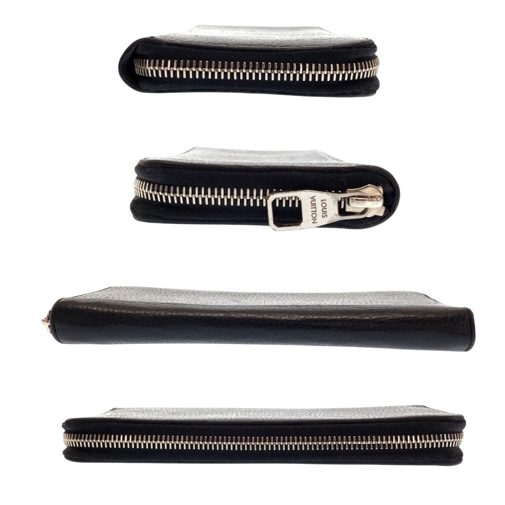 Louis Vuitton Zippy Wallet Vertical Black Leather Zip Around — view 8