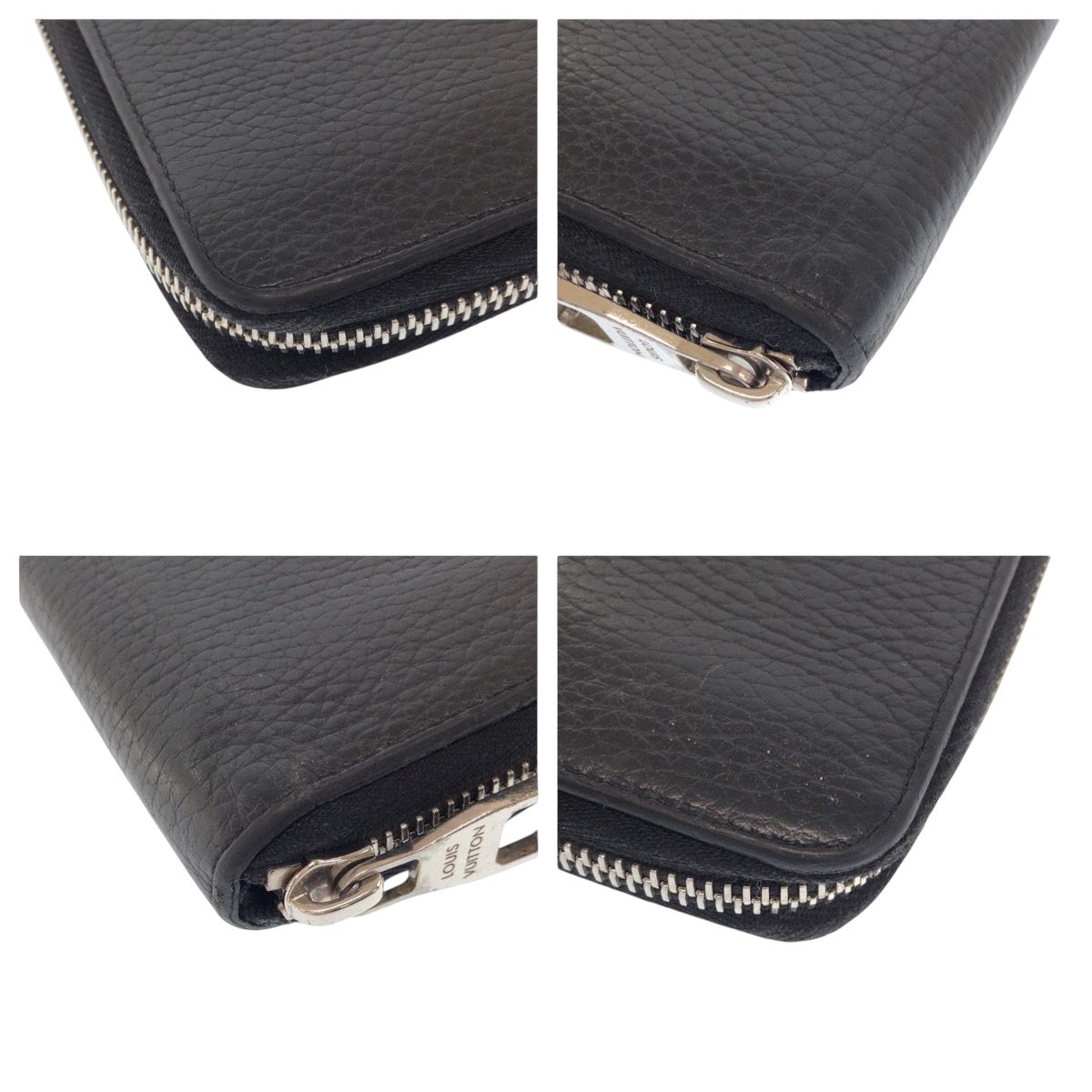 Louis Vuitton Zippy Wallet Vertical Black Leather Zip Around — view 3