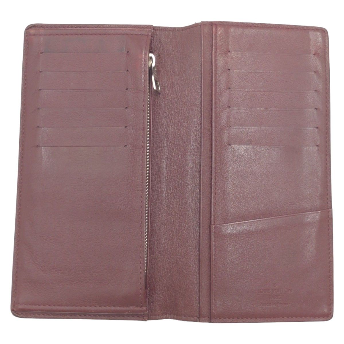 Louis Vuitton Taurillon Portefeuille Brazza Brown Silver Leather Wallet Billfold — view 5