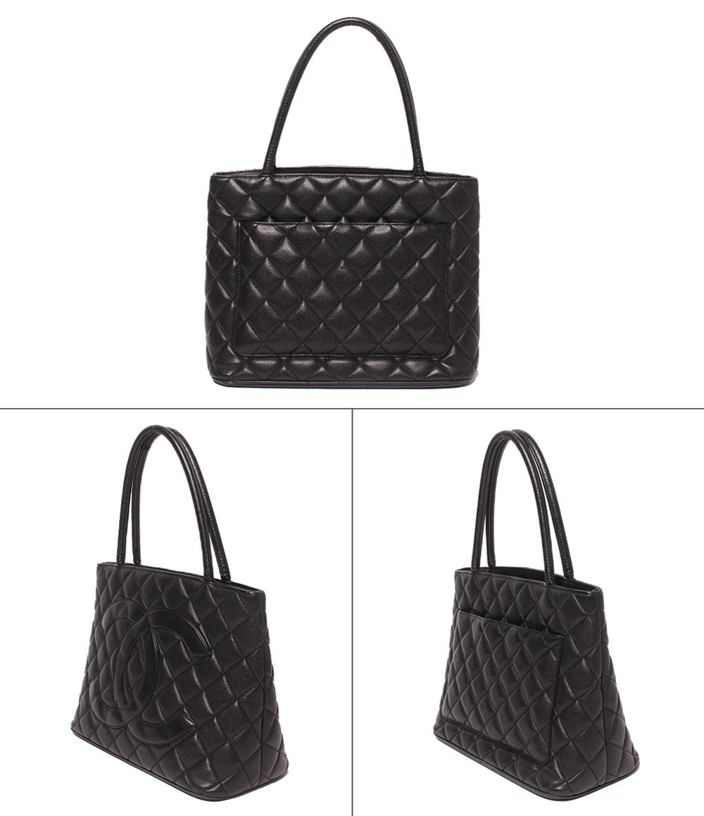 Chanel Tote Shoulder Bag Gold Caviar Leather — view 2