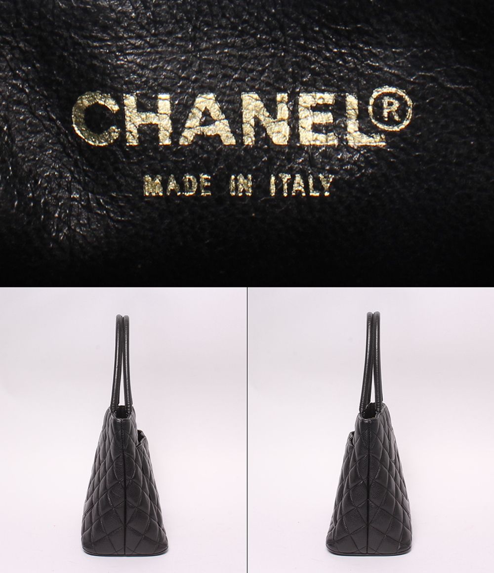 Chanel Tote Shoulder Bag Gold Caviar Leather — view 4