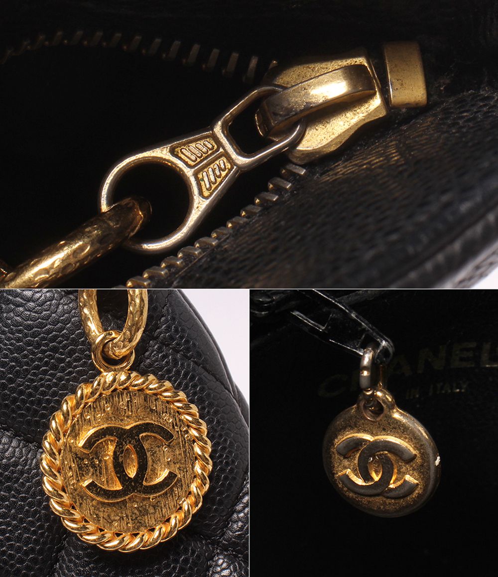 Chanel Tote Shoulder Bag Gold Caviar Leather — view 6