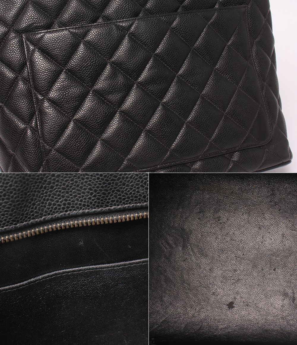 Chanel Tote Shoulder Bag Gold Caviar Leather — view 7