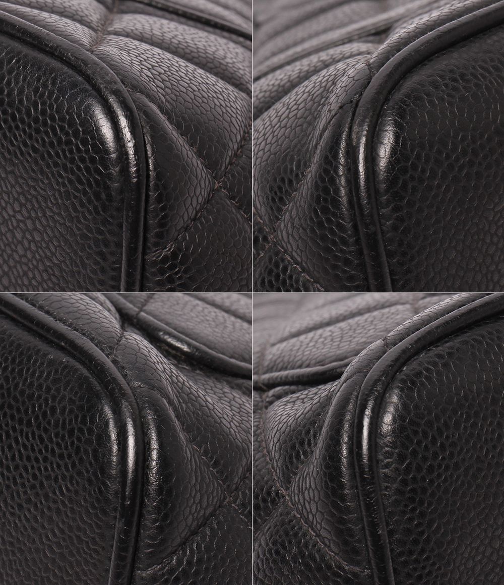 Chanel Tote Shoulder Bag Gold Caviar Leather — view 5