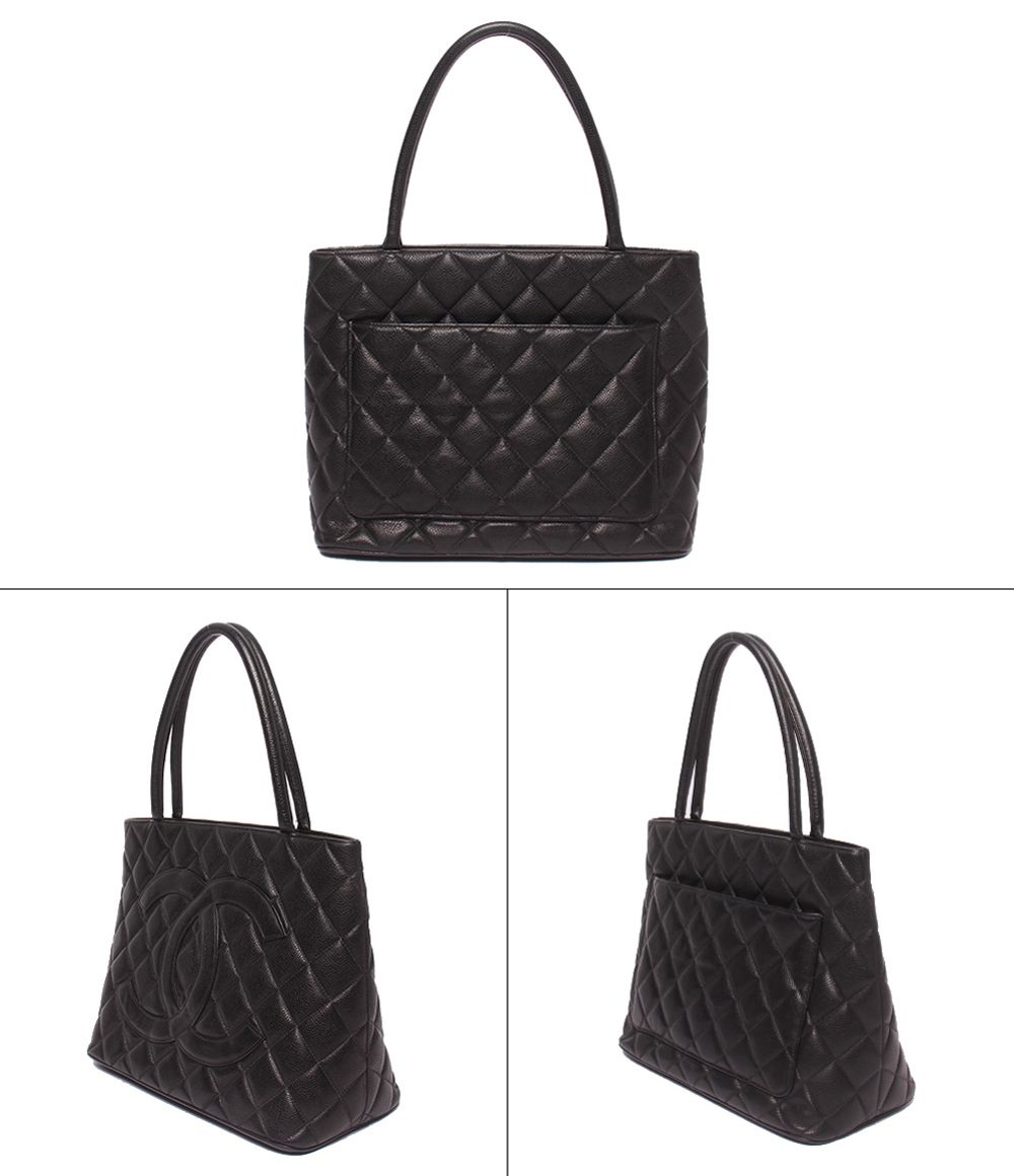 Chanel Tote Shoulder Bag Gold Caviar Leather — view 2
