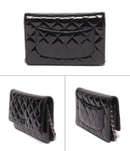 Chanel Chain Wallet Shoulder Bag Crossbody Single Flap Silver Quilted Enamel — view 2