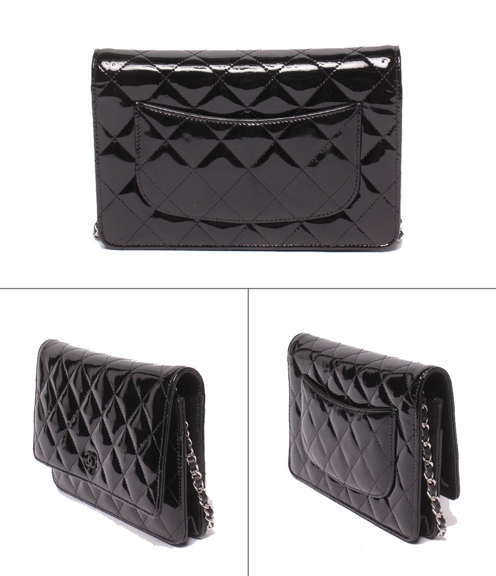 Chanel Chain Wallet Shoulder Bag Crossbody Single Flap Silver Quilted Enamel — view 2