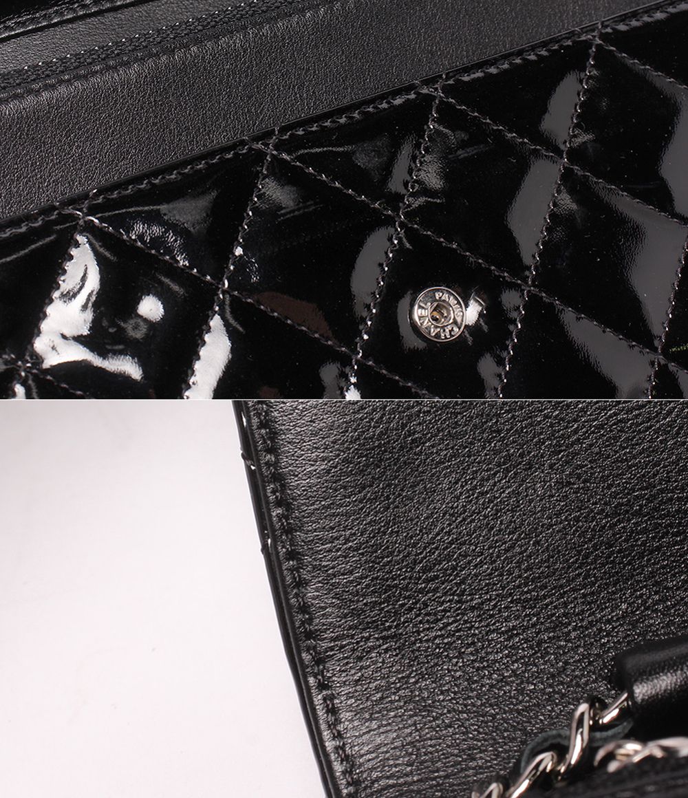 Chanel Chain Wallet Shoulder Bag Crossbody Single Flap Silver Quilted Enamel — view 8