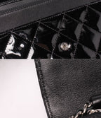 Chanel Chain Wallet Shoulder Bag Crossbody Single Flap Silver Quilted Enamel — view 8