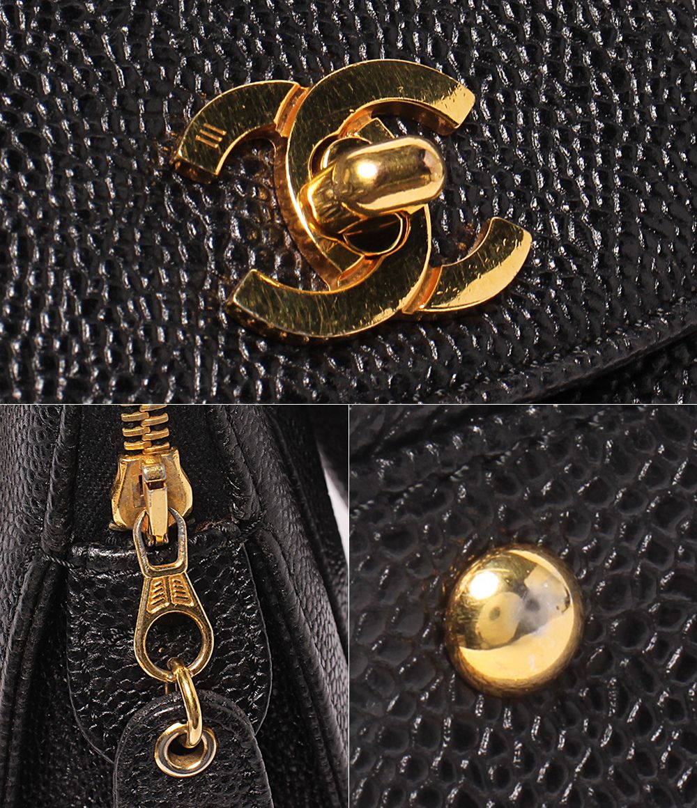 Chanel Chain Shoulder Bag Gold No 5 Caviar Leather — view 6