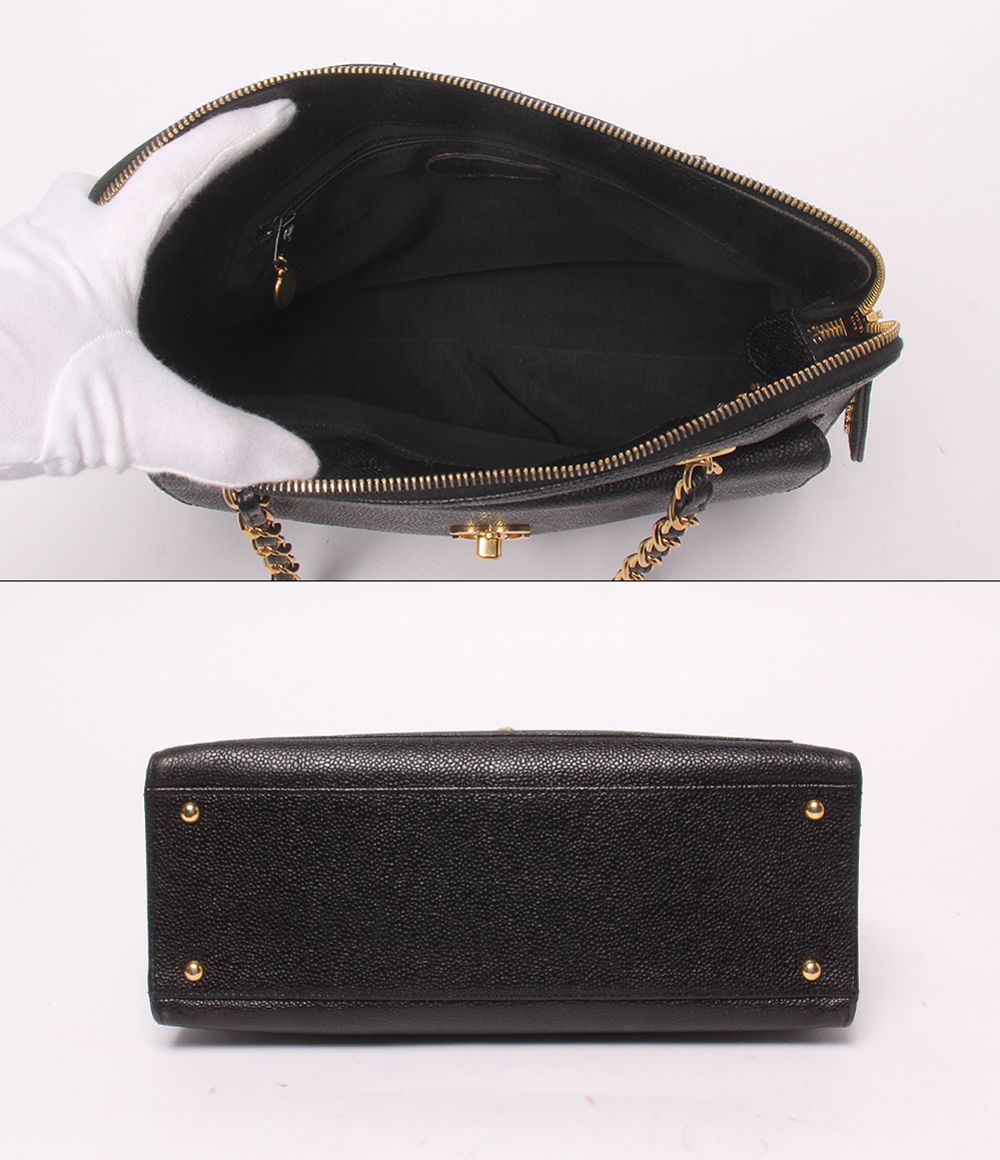 Chanel Chain Shoulder Bag Gold No 5 Caviar Leather — view 3