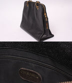 Chanel Chain Shoulder Bag Gold No 5 Caviar Leather — view 8