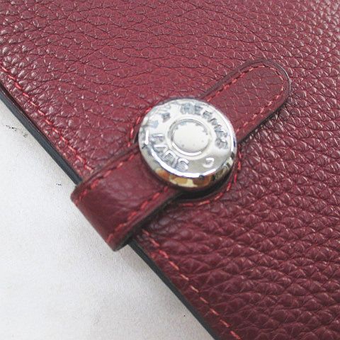 Hermes Dogon GM Wallet Silver Bordeaux Leather — view 5