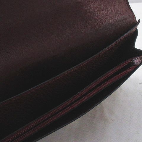 Hermes Dogon GM Wallet Silver Bordeaux Leather — view 8